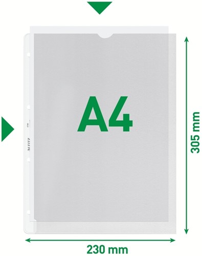 Showtas Leitz Premium met uitsnede copy safe 0.13mm PP A4 transparant 100 stuks-2