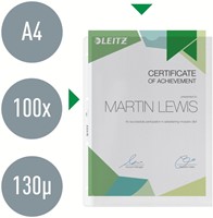 Showtas Leitz Premium met uitsnede copy safe 0.13mm PP A4 transparant 100 stuks-1