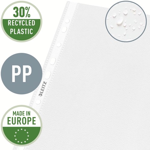 Showtas Leitz Premium standaard 11-gaats copy safe 0.085mm PP A4 transparant 100 stuks-2