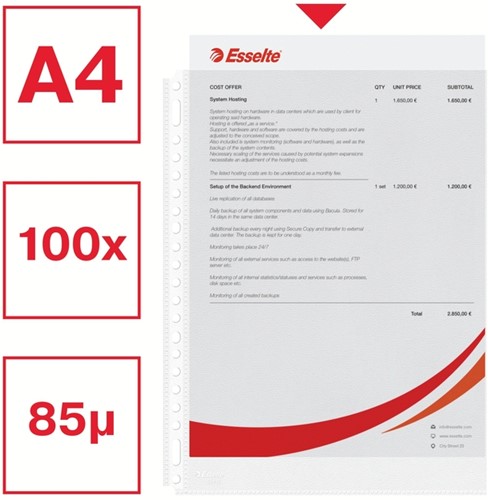 Showtas Esselte 0.08mm 21-gaats A4 mat 100 stuks-1