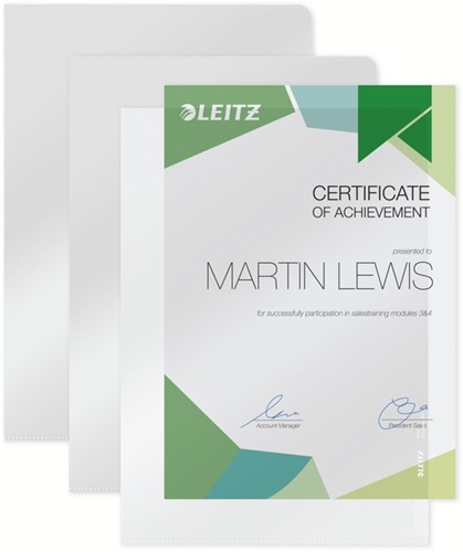 Insteekmap L-model Leitz Premium lasnaad copy safe 0.15mm PVC A4 transparant 100 stuks-3
