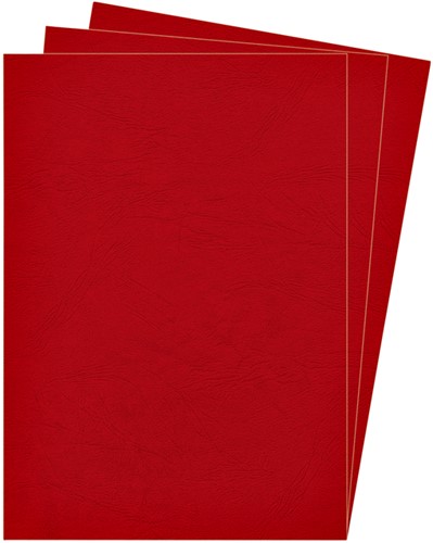 Voorblad Fellowes A4 lederlook rood 100 stuks-3