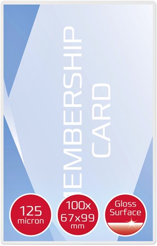 Lamineerhoes GBC badge card 67x99mm 2x125micron 100stuks-2