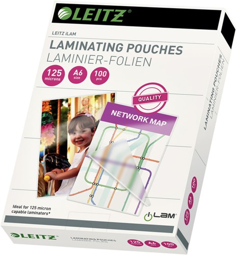 Lamineerhoes Leitz ILAM A6 2x125micron EVA 100 stuks-3