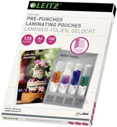 Lamineerhoes Leitz A4 met perforatieband 2x125micron EVA 100stuks