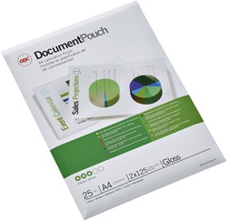 Lamineerhoes GBC A4 2x125micron document 25 stuks