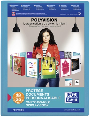 Showalbum Oxford Polyvision A4 20-tassen PP blauw