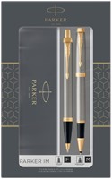 Balpen en Rollerpen Parker IM brushed metal GT medium 2 stuks-2