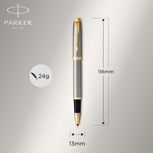 Balpen en Rollerpen Parker IM brushed metal GT medium 2 stuks-1