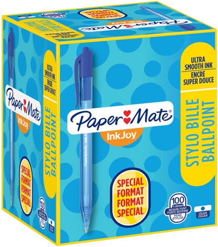 Balpen Paper Mate Inkjoy 100RT blauw medium 80+20 gratis-3
