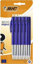 Balpen Bic M10 medium blauw blister à 10 stuks