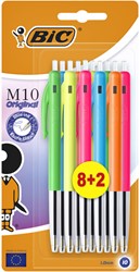 Balpen Bic M10 Colors Limited Edition medium assorti 8+2 gratis