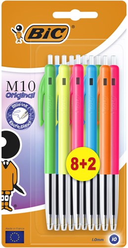 Balpen Bic M10 Colors Limited Edition medium assorti 8+2 gratis