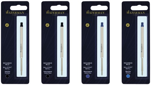 Balpenvulling Waterman medium blauw blister à 1 stuk-2