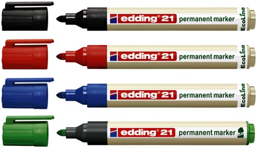 Viltstift edding 21 Ecoline rond assorti 1.5-3mm doos à 4st-2