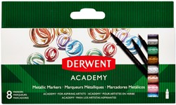 Viltstift Derwent Academy metallic blister à 8 stuks assorti