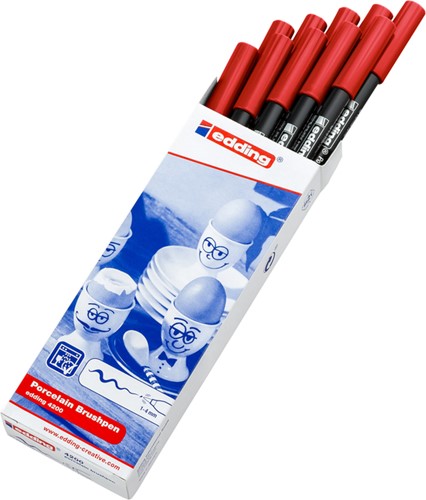 Brushpen edding 4200 porselein rood-2