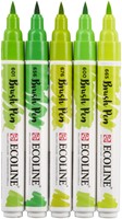 Brushpen Talens Ecoline set à 5 stuks groen-2