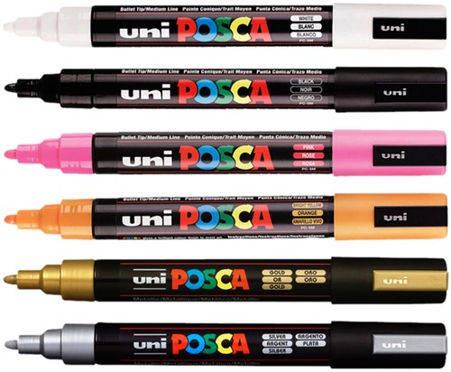 Verfstift Posca PC5M medium zwart-2