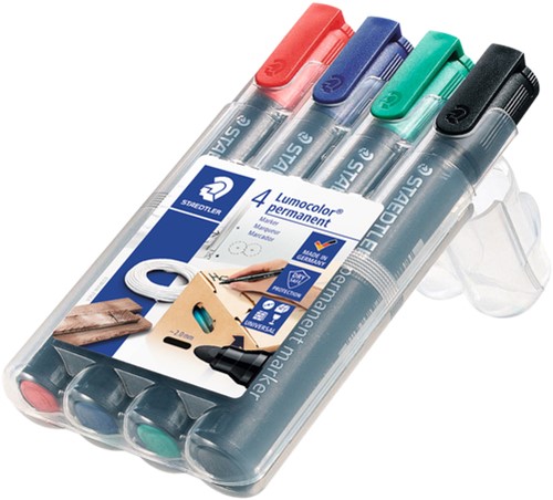 Viltstift Staedtler 352 rond assorti 2mm set à 4 stuks assorti-3