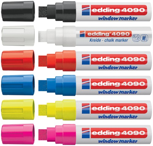 Krijtstift edding 4090 window schuin 4-15mm neon geel blister à 1 stuk-1