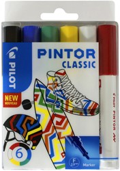 Verfstift Pilot Pintor classic fijn assorti etui à 6 stuks