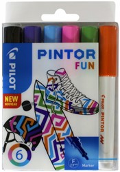 Verfstift Pilot Pintor fun fijn assorti etui à 6 stuks