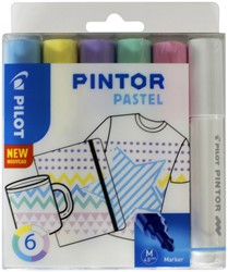 Verfstift Pilot Pintor pastel medium assorti etui à 6 stuks