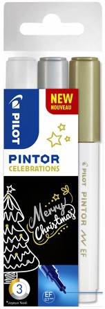 Verfstift Pilot Pintor celebrations extra fijn assorti etui à 3 stuks