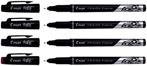 Fineliner Pilot friXion fijn assorti etui à 4 stuks-1