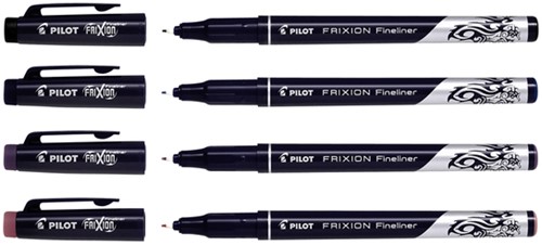 Fineliner Pilot friXion fijn assorti etui à 4 stuks-3