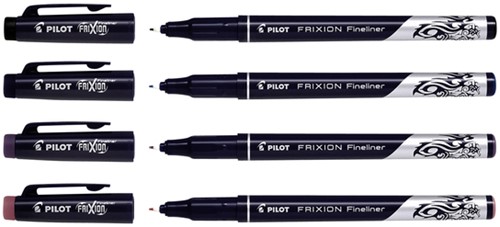 Fineliner Pilot friXion fijn assorti etui à 4 stuks-2