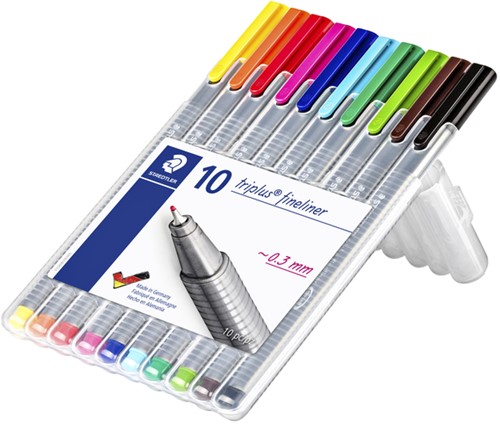 Fineliner Staedtler Triplus 334 assorti 0.3mm 10 stuks-2