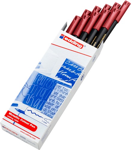 Fineliner edding 1200 072 fijn metallic rood-3