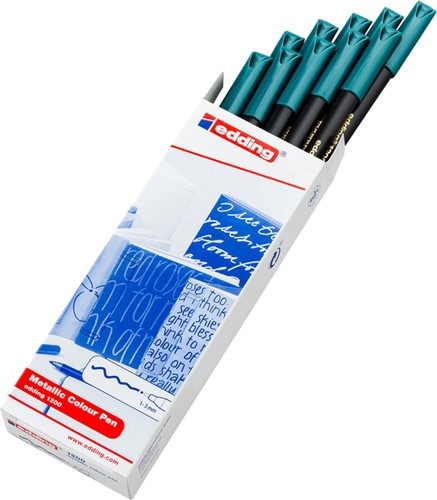 Fineliner edding 1200 074  fijn metallic groen-2