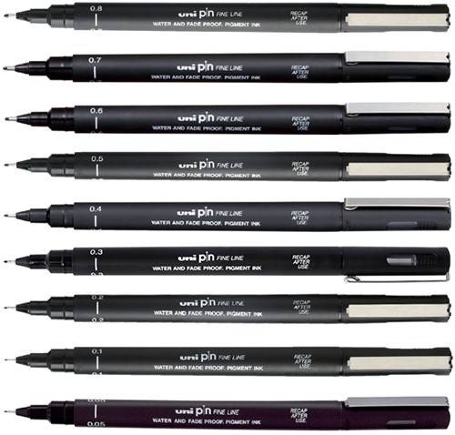 Fineliner Uni-ball Pin 0.1mm zwart-2