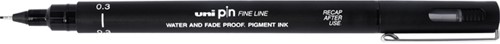 Fineliner Uni-ball Pin 0.3mm zwart