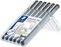 Fineliner Staedtler Pigment 308 zwart set 4+2 gratis-4