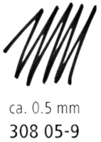 Fineliner Staedtler Pigment 308 zwart 0.5mm-4