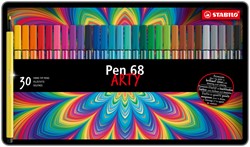 Viltstift STABILO Pen 68/30 Arty medium assorti blik à 30 stuks