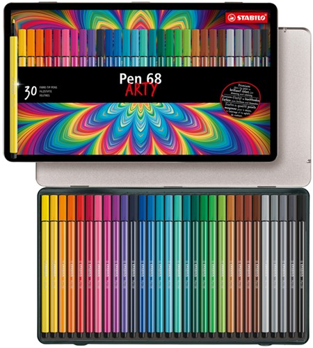 Viltstift STABILO Pen 68/30 Arty medium assorti blik à 30 stuks-4