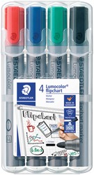 Viltstift Staedtler 356 voor flipover rond 2mm 4 stuks assor