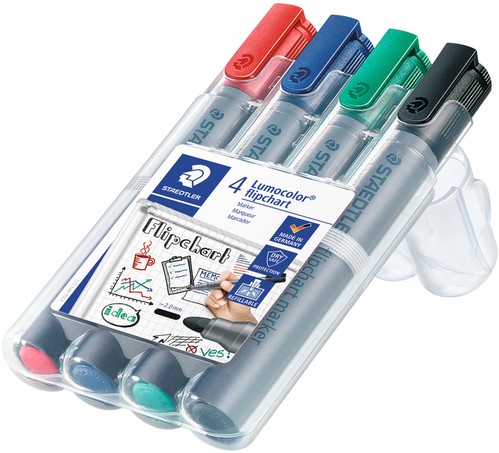 Viltstift Staedtler 356 voor flipover rond 2mm 4 stuks assor-2