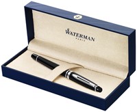 Rollerpen Waterman Expert black lacquer CT fijn-2