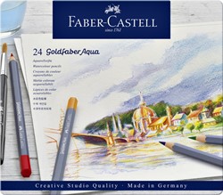 Kleurpotloden Faber Castell Goldfaber aquarel blik à 24 stuks assorti