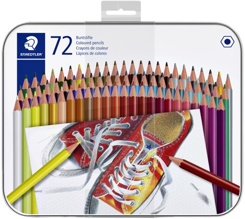 Kleurpotlood Staedtler 175 6kantig assorti blik à 72 kleuren