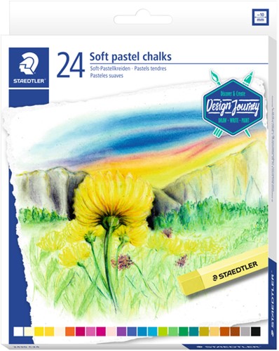 Pastelkrijt Staedtler karat zacht assorti set à 24 stuks