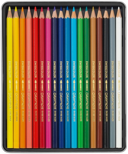 Kleurpotloden Caran d'Ache Swisscolor aquarel 18 stuks assorti-1