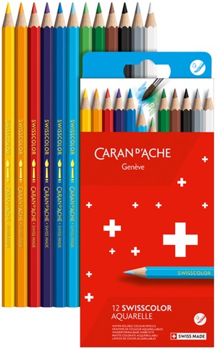 Kleurpotloden Caran D'ache aquarel doos à 12 stuks-2
