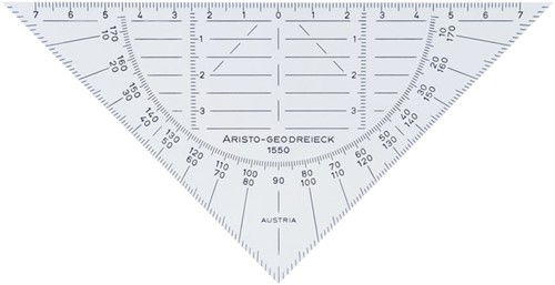 Geodriehoek Aristo 1550 160mm flexibel transparant-2